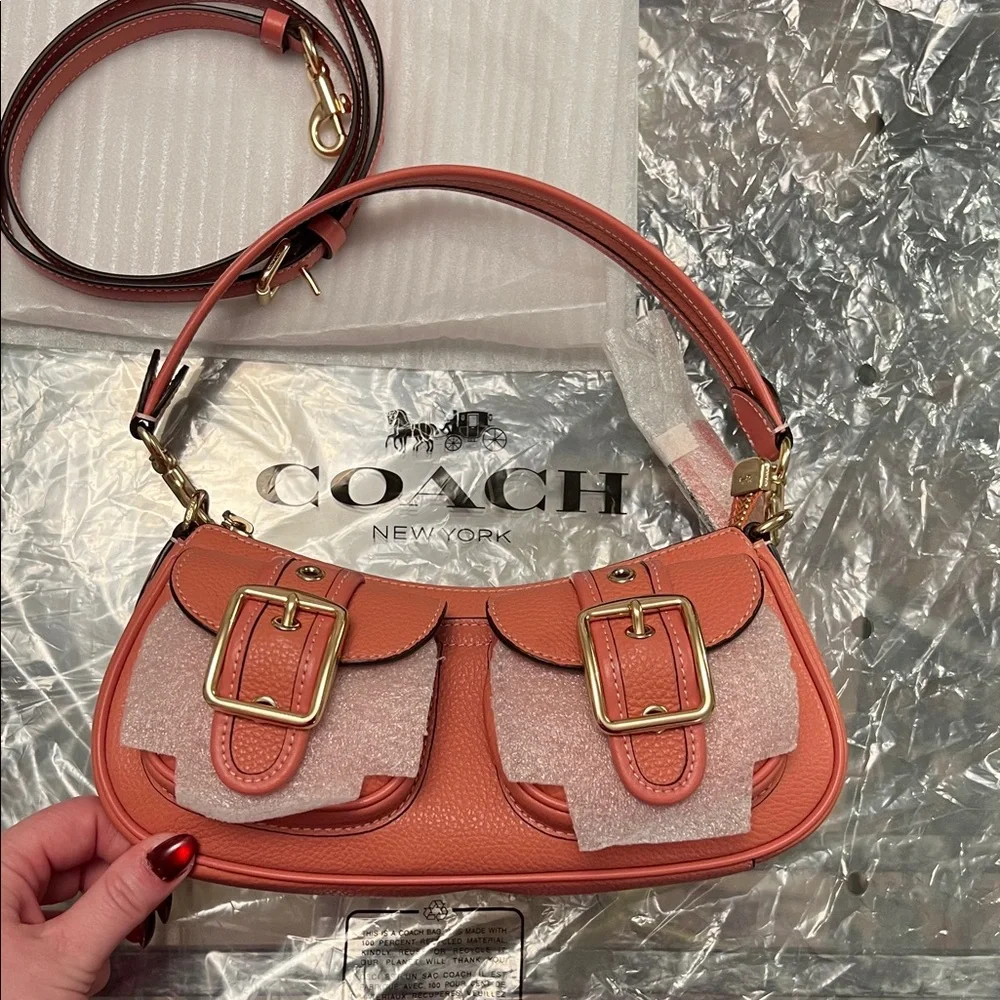 Coach Ashton Burnt Coral Shoulder Bag NWT - Picture 1 of 8